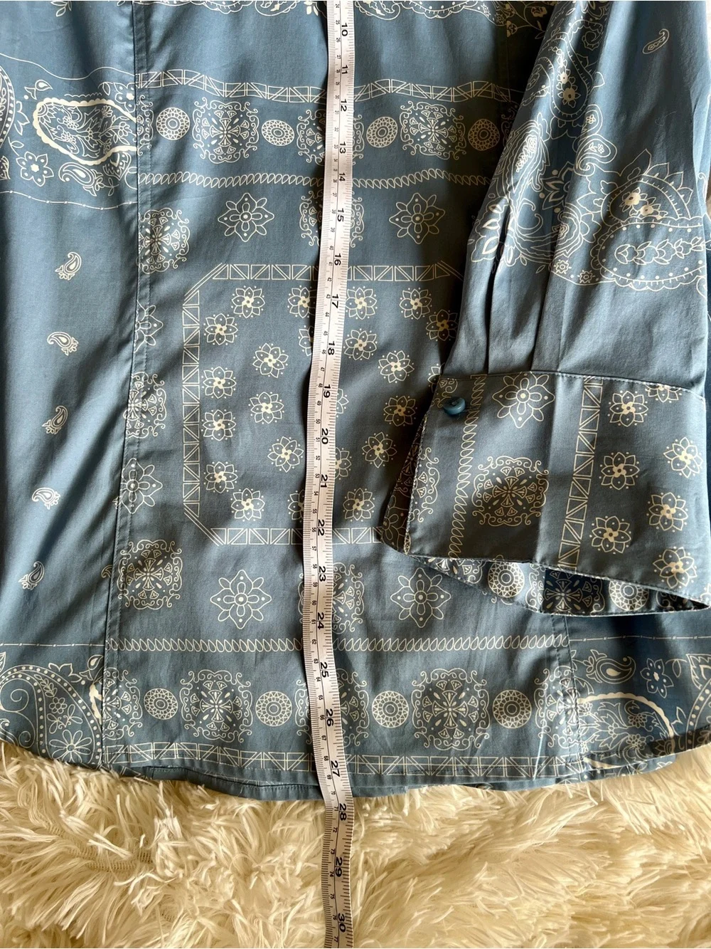 Coldwater Creek Slate Blue Paisley Button-Up Medium - Picture 7 of 9